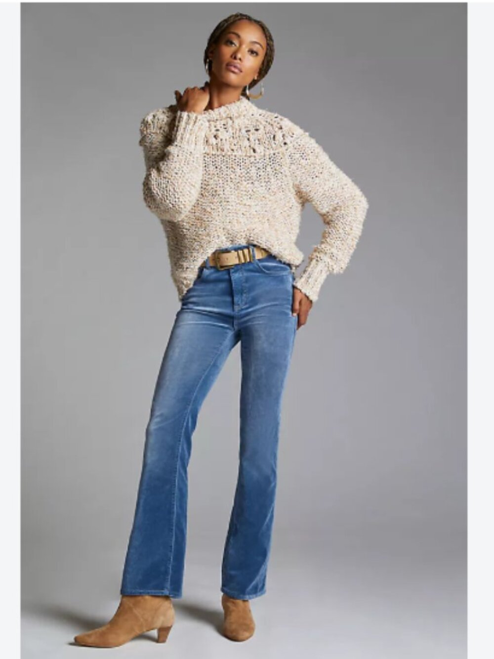 Pilcro The Icon Flare Velvet Jeans in Denim Light – Size 29